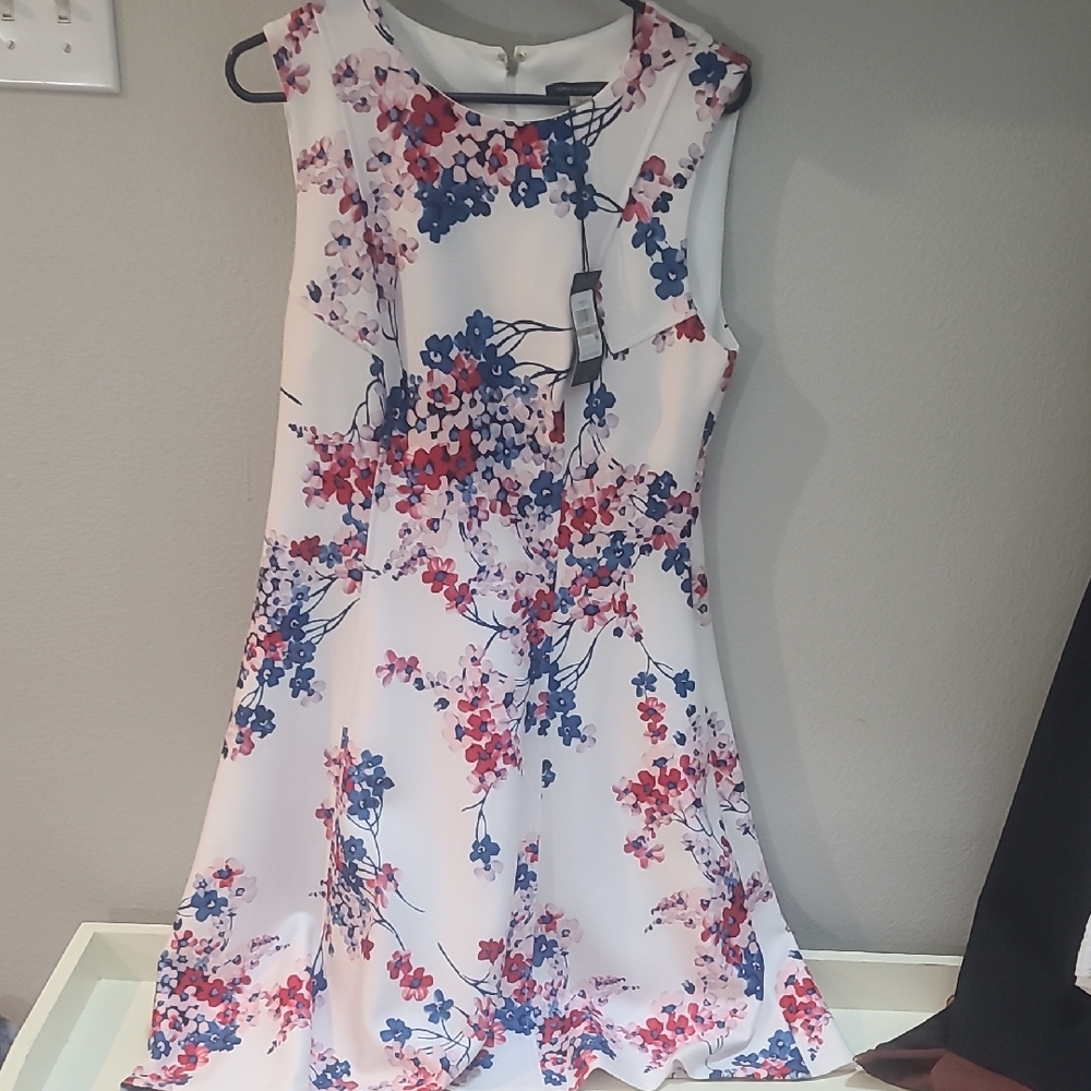 Tommy Hilfiger Floral Mini Dress - White, Blue, Pink
